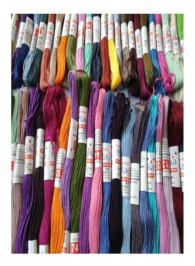 Vardhman Threads Magica Cotton Embroidery Thread Set (Multicolour, 8 m 100 Skeins) - Image 2